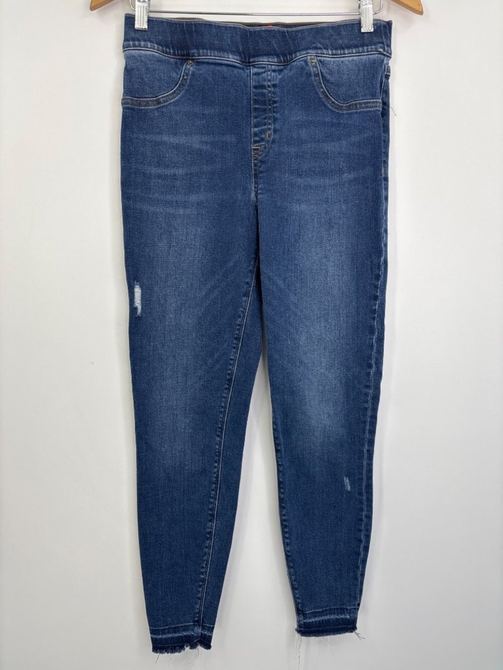 SPANX Jegging Legging Denim Jean Skinny Distressed Blue Large